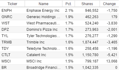 Best Growth ETFs (IJK Top 10 stock holding)