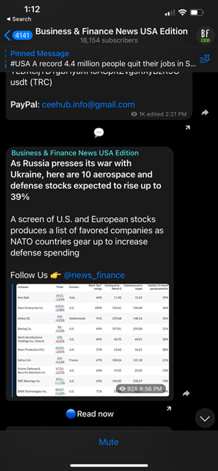 Free financial news (Telegram channel)